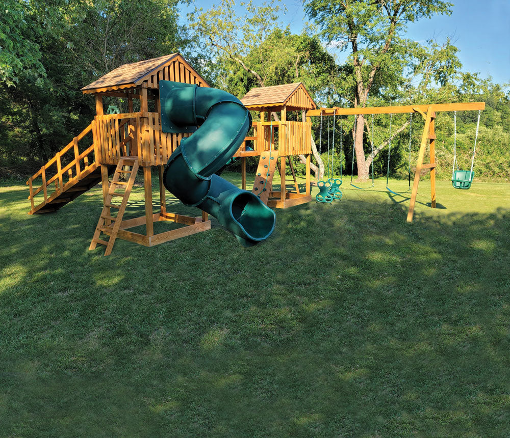 921A Wooden Swing Set Esh's Sheds